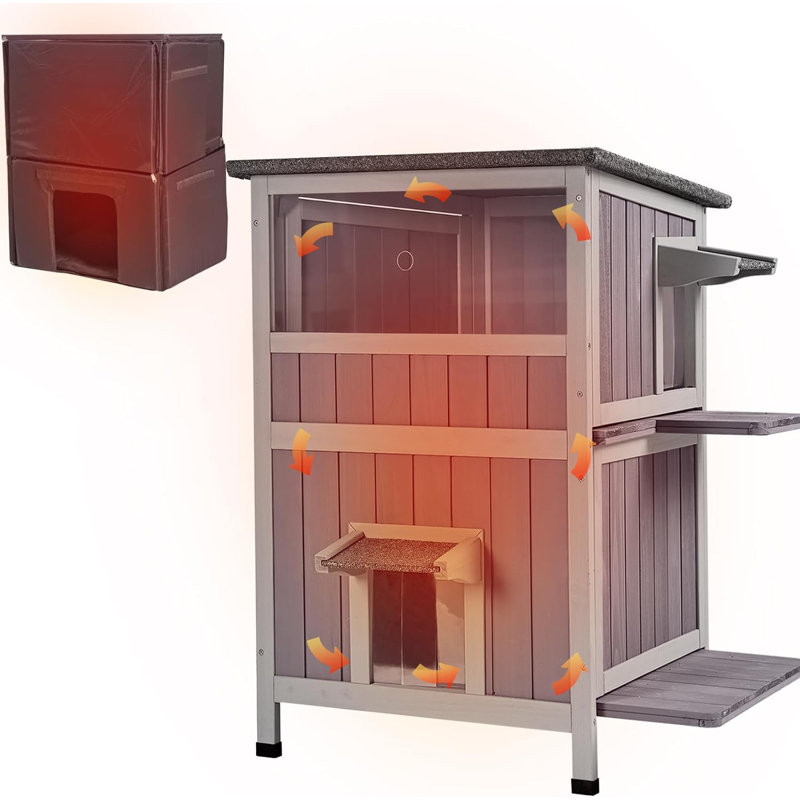 Insulated Outdoor Cat House for Winter, Feral Cat Shelter with 100% Insulation Liner