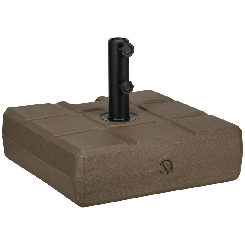 Sampa 88 Lbs. Fillable Umbrella Base With Steel Umbrella Holder For 1.25", 1.5" Or 2" Umbrella Poles, Square & Reversible Heavy Duty Market Umbrella Stand,