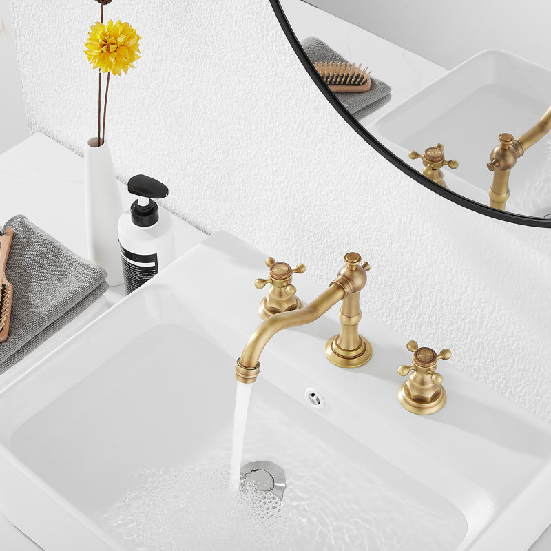 Widespread 2-handle Bathroom Faucet with Drain Assembly P-16389-ati