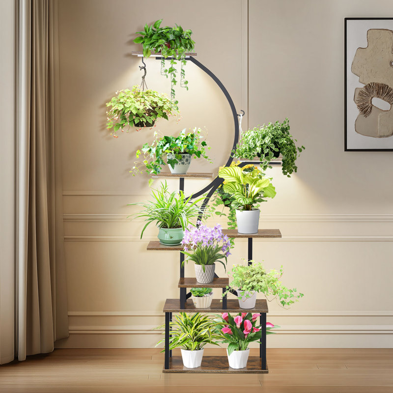 Harita 8 Tiered 65“ Tall Plant Stand Indoor with Grow Lights and Remote Control