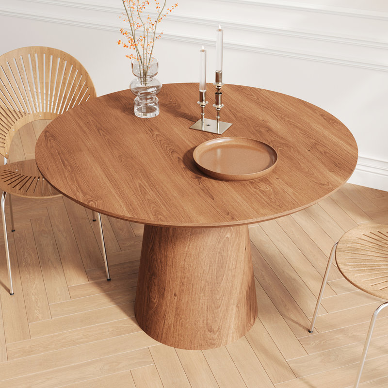 Finnerty Circular Dining Table with Wooden Base