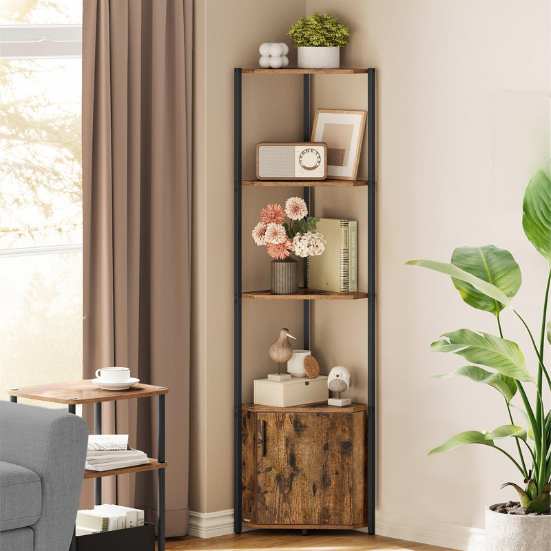 Corner Bookcase, 5-Tier Corner Storage Cabinet