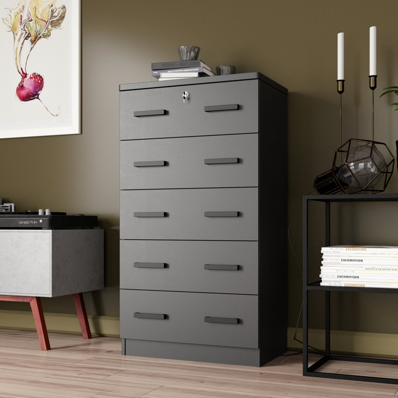 Giello 5 Deep Drawers 56" Tall Chest, New Improved Design