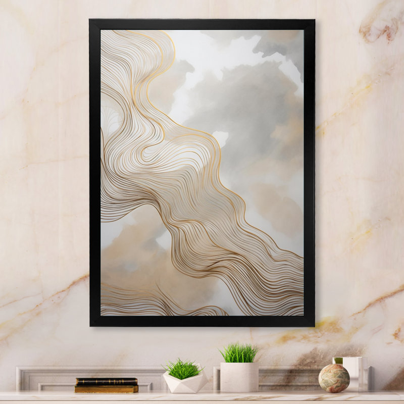 Gold And Grey Linear Expressions V " Gold And Gray Linear Expressions V " by Designart