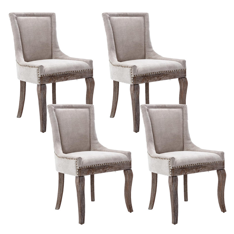Siersha Linen Side Chair Dining Chair(set of 4)