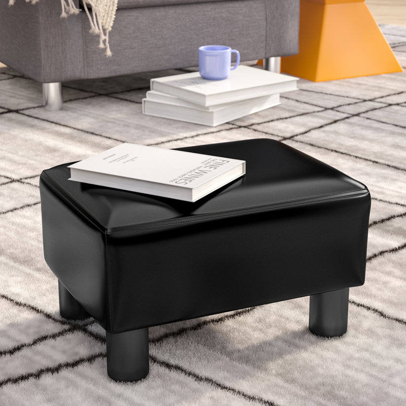 ottoman foot rest small foot stool with faux leather upholstery rectangular ottoman footrest