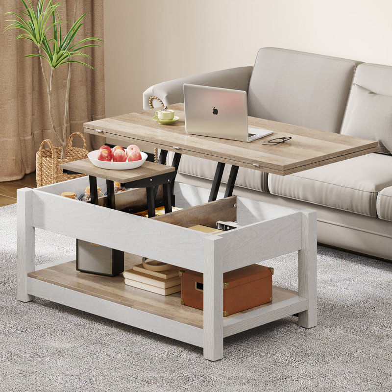 Bojko Multi-Function Lift Top Coffee Table with Hidden Compartment and Storage Shelf Incomplete 