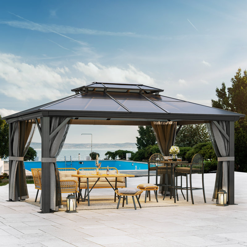 Balconera Polyethylene Double Roof with Aluminum Frame Patio Gazebo