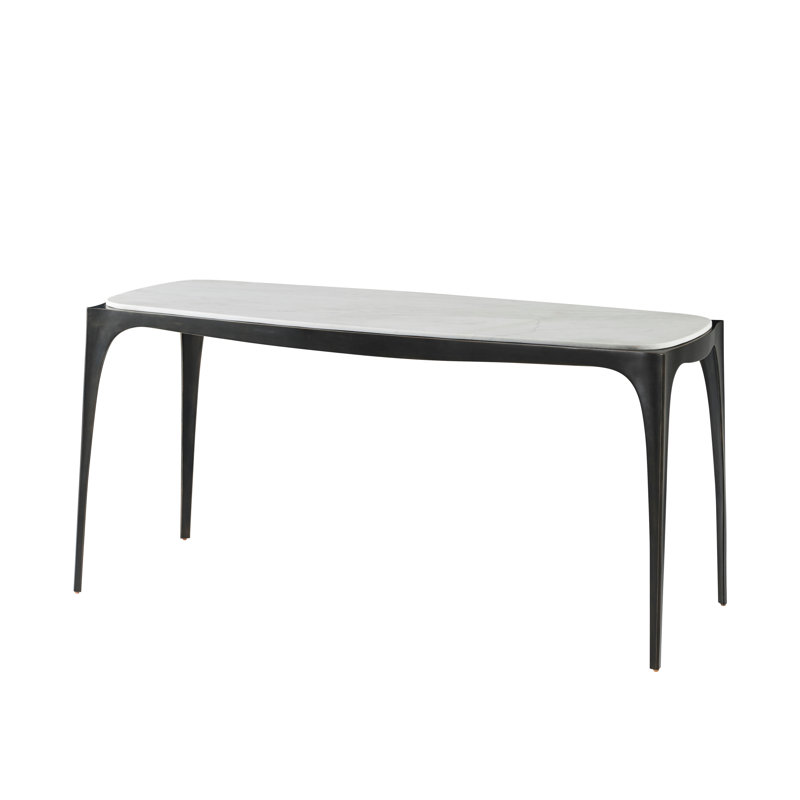 Rome Marble Top Metal Base Writing Desk