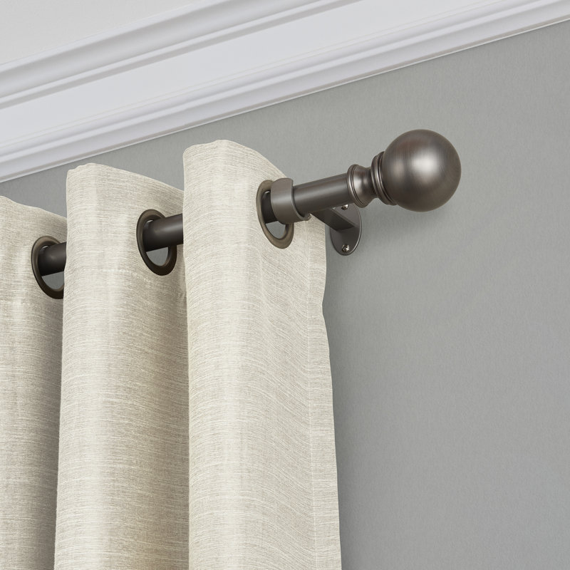 Darion Adjustable Single Curtain Rod with Globe Ball Finial