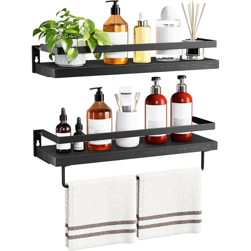similar Wall Shelves for Bathroom, Kitchen, Bedroom, Bathroom Shelf with Towel Bar