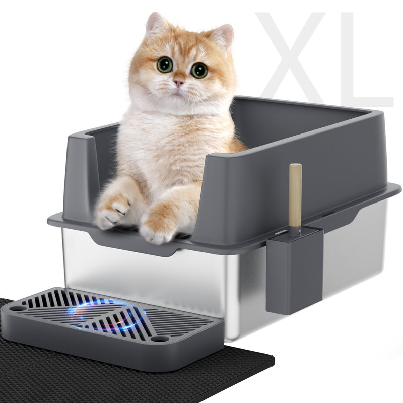 similar stainless steel cat litter box metal with lid x-large
