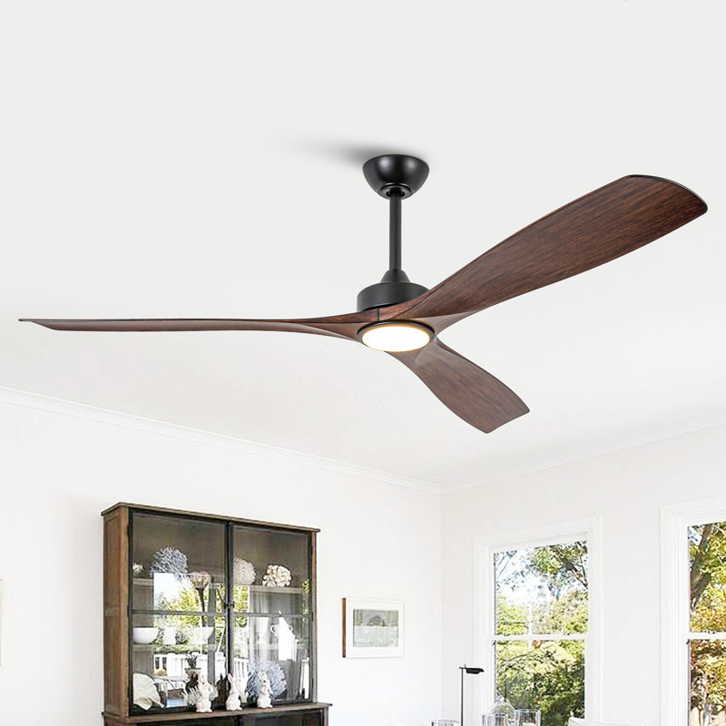 ( color black 60\" Propeller 6-speed Reversible Ceiling Fan with Dimmable 3CCT LED Lights and Remote Control