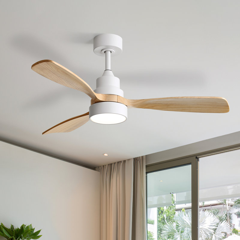 48" nicola 3 - blade modern ceiling fan with remote control and light kit