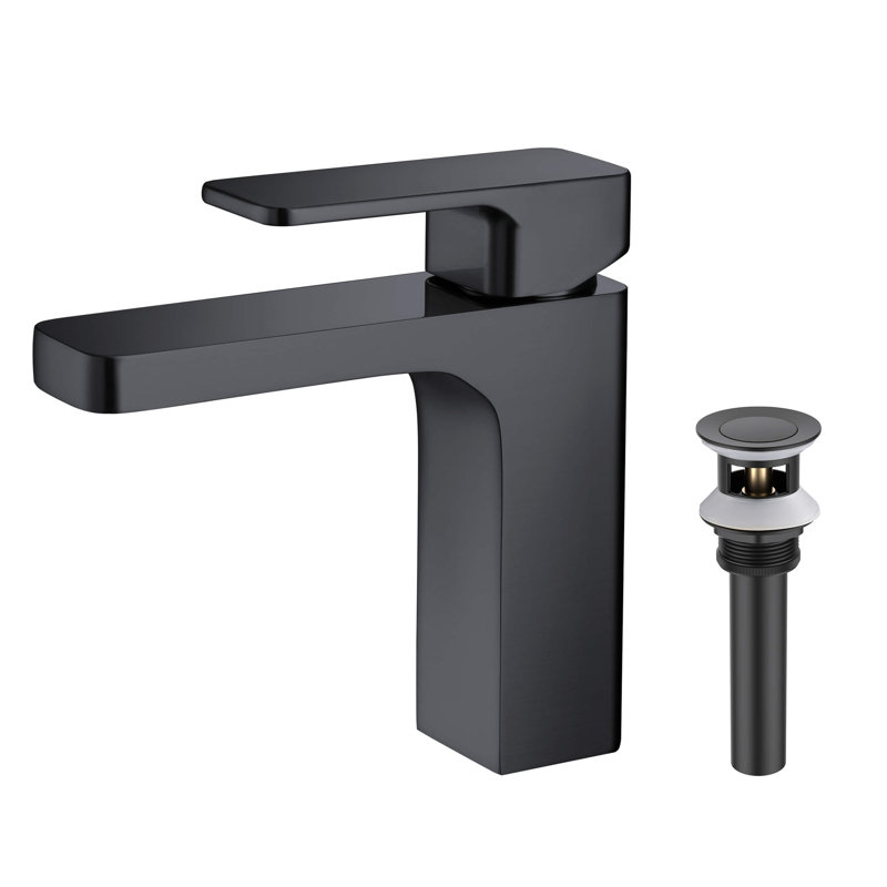 Blaze Single-Hole Single-handle Bathroom Faucet with Drain Assembly C-KBF1017MB-KPW100MB