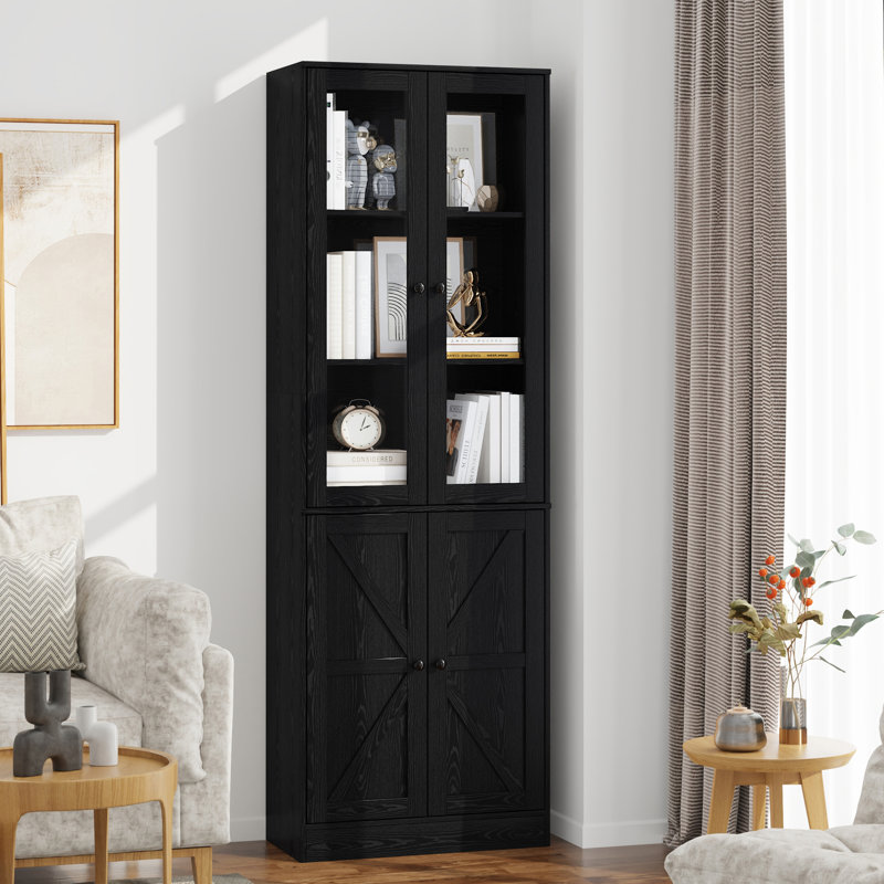 70.9'' H X 23.6'' W Standard Bookcase with Glass Door