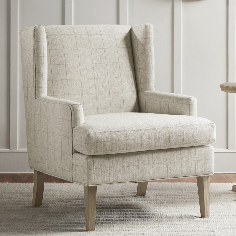 Decker Plaid Wingback Armchair