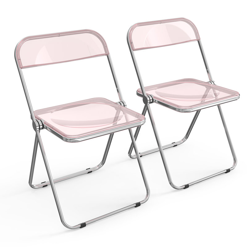 Alcorn Stackable Acrylic Folding Chair Set (Set of 2)