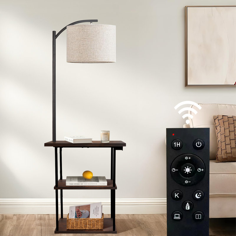 kazeem 59.84" tray table floor lamp with usb