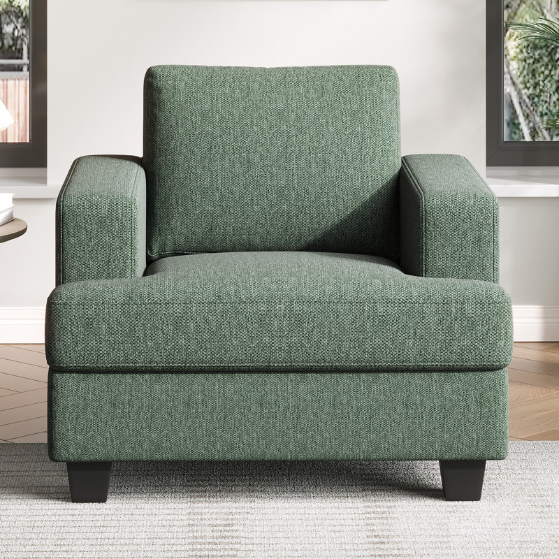 black backs only 38.6\" Single Sofa Couch, Modern Comfy Accent Chair Upholstered Armchair For Small Spaces