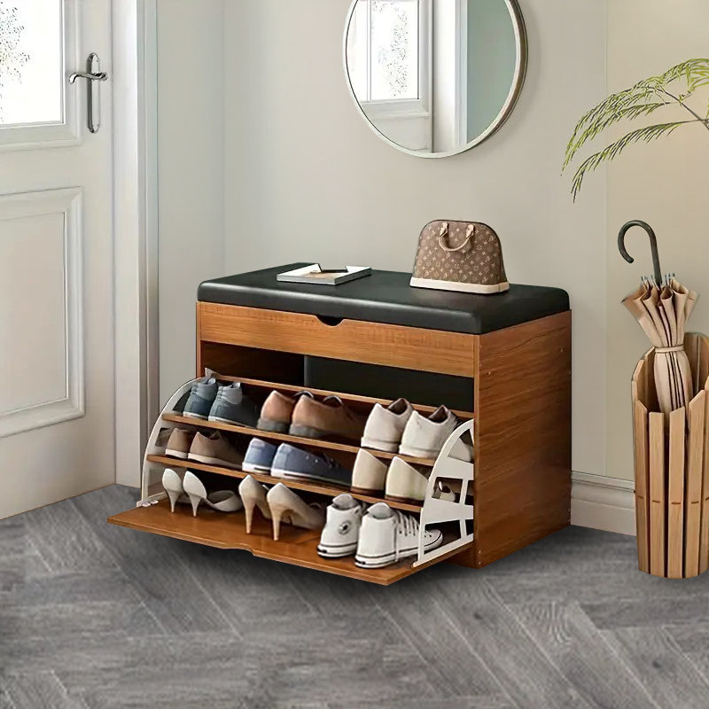 Shoe Bench with Storage Small Shoe Rack for Hallway,Bedroom,Mudroom，23.62
